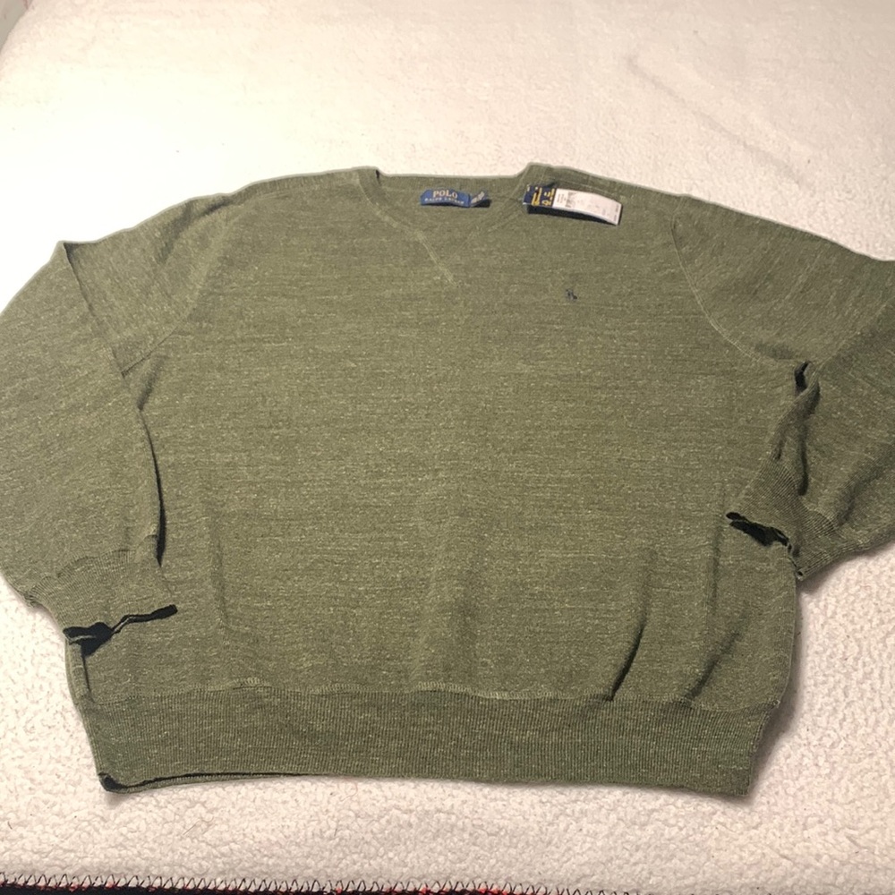 Ralph Lauren Polo Men’s 100% Cotton Dark Green Crewneck Sweater, NWT’s, Size 2X